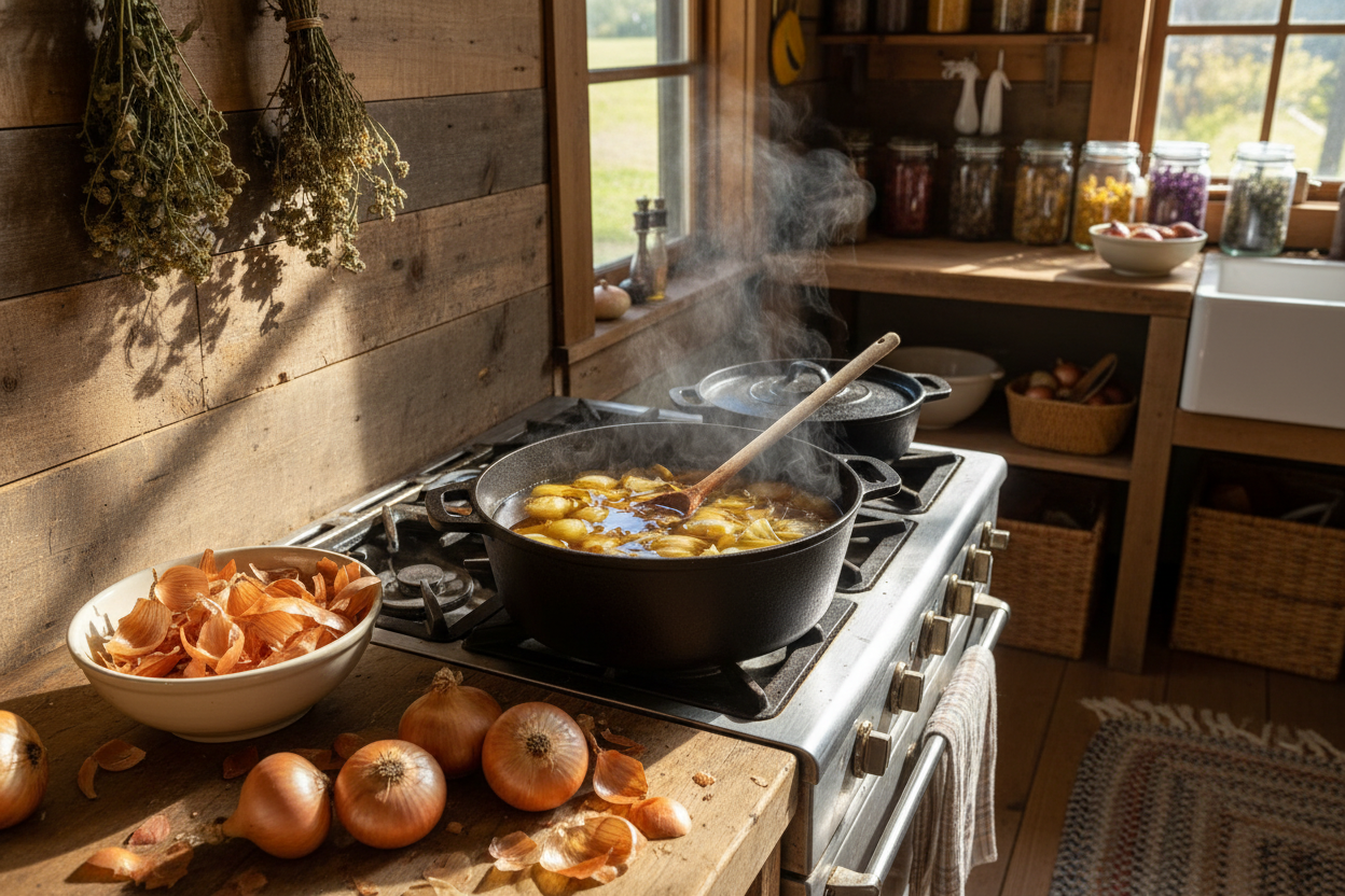 natural food dye- boiling onions
